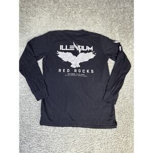 Illenium Shirt Mens L Black Red Rocks 2021 Long Sleeve Tour Concert Graphic Tee